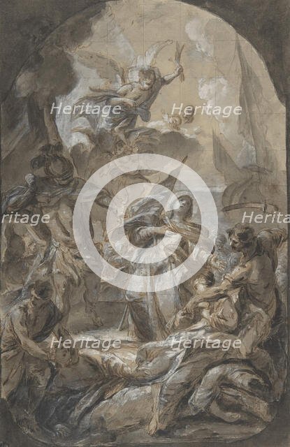 Martyrdom of Saint Ursula? Saint Paula?, 17th century. Creator: Anon.