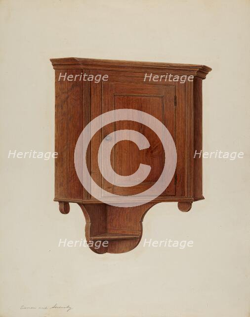 Hanging Corner Cupboard, 1941. Creator: Harry Eisman.