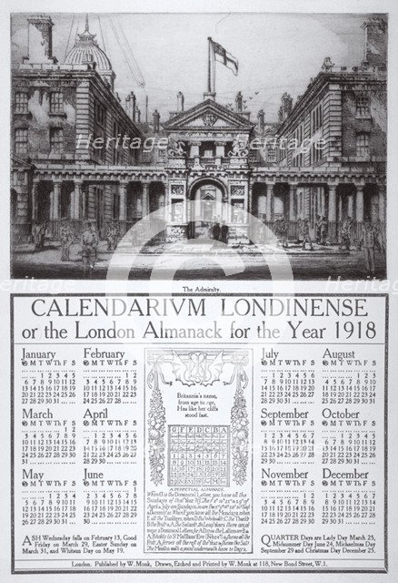 Admiralty, Westminster, London, 1917. Artist: William Monk
