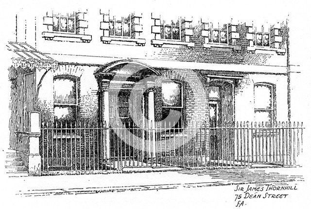 Sir James Thornhill's house, 75 Dean Street, London, 1912. Artist: Frederick Adcock