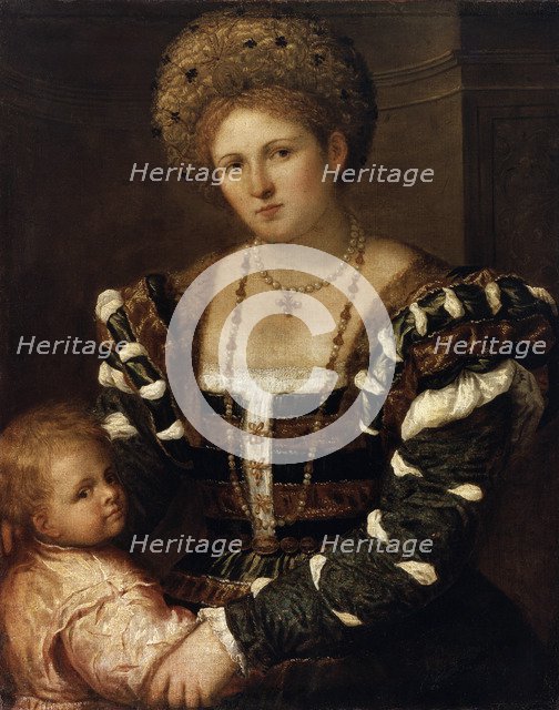 'Portrait of a Lady with a Boy', 1530s. Artist: Paris Bordone