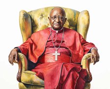 AI IMAGE - Portrait of Archbishop Desmond Tutu, 2020s, (2023). Creator: Heritage Images.