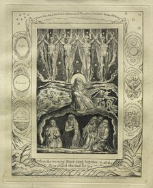 The Book of Job: Pl. 14, When the morning Stars sang together, and all the / Sons of God..., 1825. Creator: William Blake (British, 1757-1827).