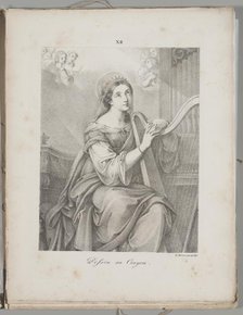 Art of the Lithograph: Saint Cecily, Plate XII , 1819. Creator: Alois Senefelder (German, 1771-1834).