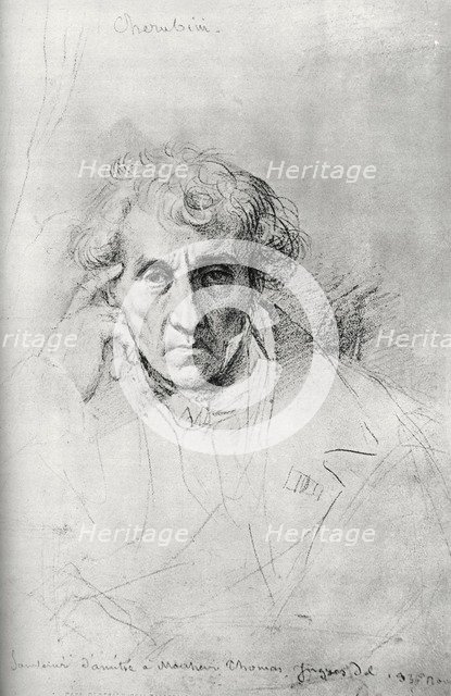 Luigi Cherubini (1760-1842), Italian composer, 1830. Creator: Jean-Auguste-Dominique Ingres.