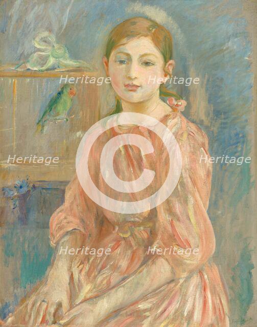 The Artist's Daughter with a Parakeet, 1890. Creator: Berthe Morisot.