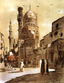 The Blue Mosque, Cairo, Egypt, 1928. Artist: Louis Cabanes