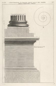 Section of column base from the Temple of Fortuna Virilis (Tempio della Fortuna Virile), f..., 1756. Creator: Giovanni Battista Piranesi.