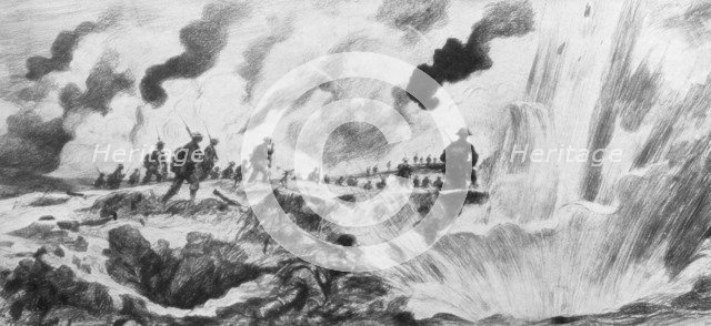 'The Attack at the River Steenbeck, Belgium', First World War, 31 July 1917.Artist: A Forestier