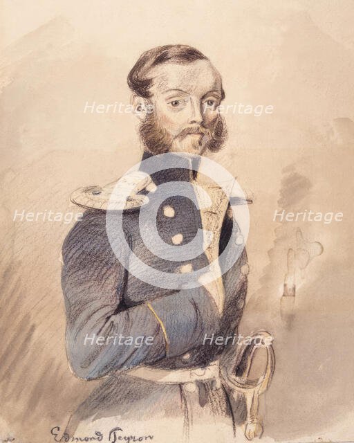 Portrait of a Man in Uniform. Edmond Peyron. (c1850s). Creator: Fritz von Dardel.