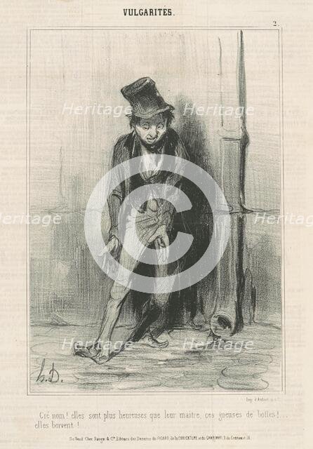 Cré nom: Elles sont plus heureuses ..., 1841. Creator: Honore Daumier.