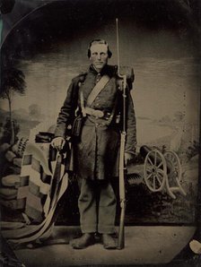 Portrait of a Civil War Soldier, 1860s. Creator: Unknown.