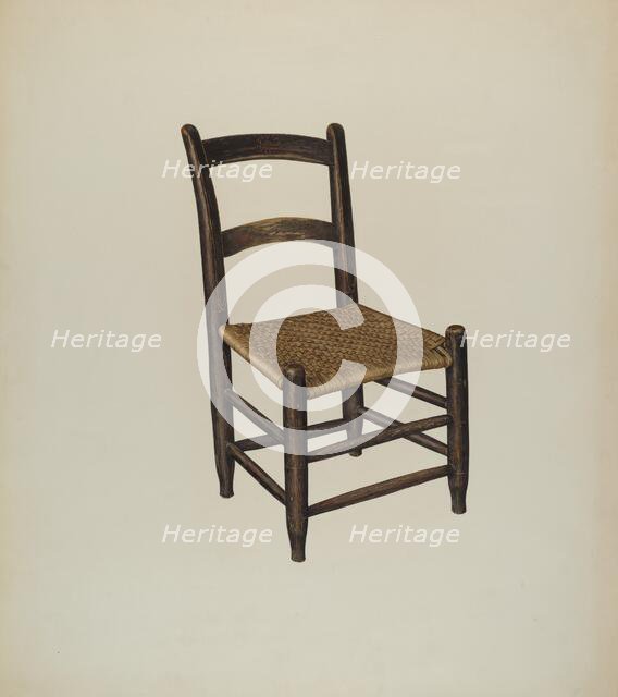Cane Bottom Chair, c. 1942. Creator: Laurette Gauthier.