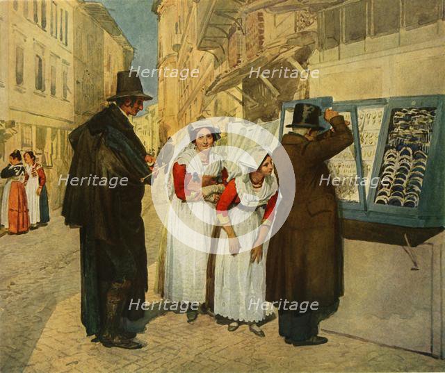 'The Bridegroom Campagnuolo choosing Earrings for his Bride', 1838, (1965). Creator: Aleksandr Ivanov.
