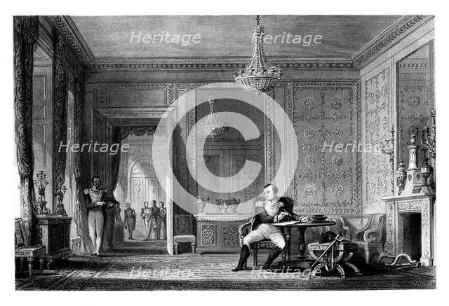 The Salon of Abdication, Fontainebleau, 1875.Artist: JB Allen