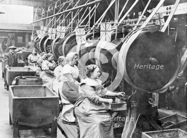 Women making bullets, May 1915. Artist: Unknown