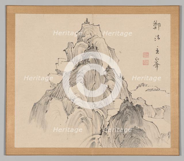 Double Album of Landscape Studies after Ikeno Taiga, Volume 2 (leaf 2), 18th century. Creator: Aoki Shukuya (Japanese, 1789).