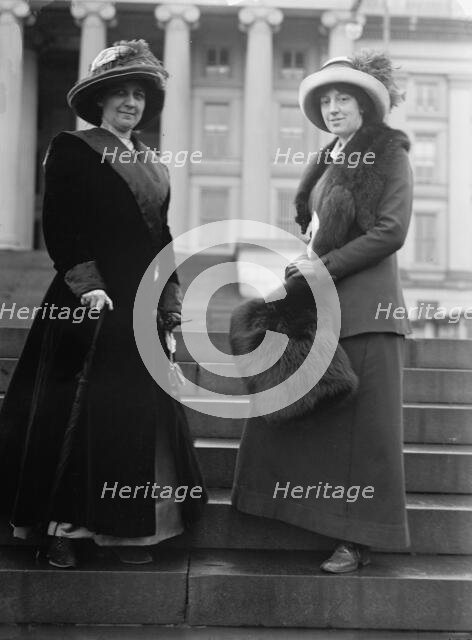 Miss Hazel MacKaye, playwright, right, with Miss Glenna Tinnen, 1913. Creator: Harris & Ewing.