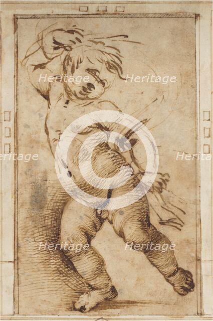 Dancing Putto Holding a Drapery, c. 1493/1497. Creator: Filippino Lippi.