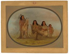 A Blackfoot Chief, His Wife, and a Medicine Man, 1861/1869. Creator: George Catlin.