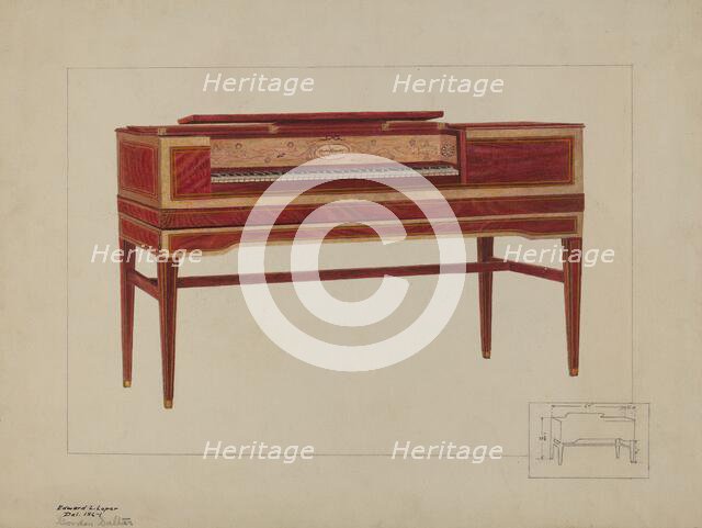 Piano, c. 1937. Creator: Edward L Loper.