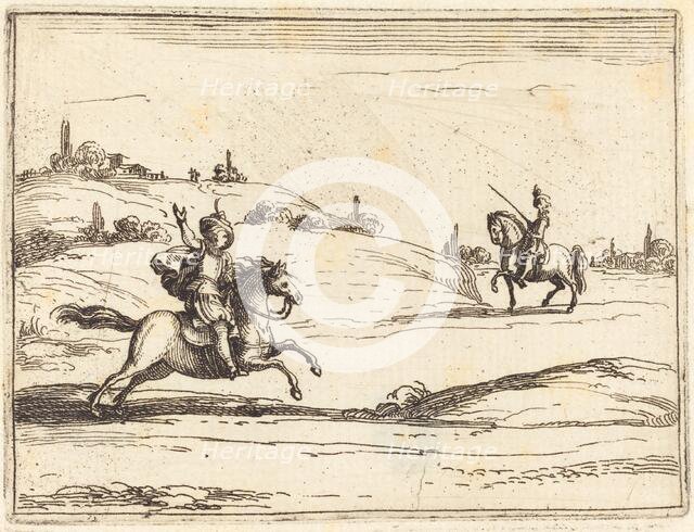 Two Knights, 1628. Creator: Jacques Callot.