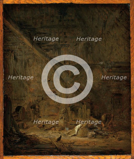 Interior of a Barn, 1636. Creator: Adriaen van Ostade.