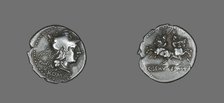 Denarius (Coin) Depicting the Goddess Roma, 136 BCE. Creator: Unknown.