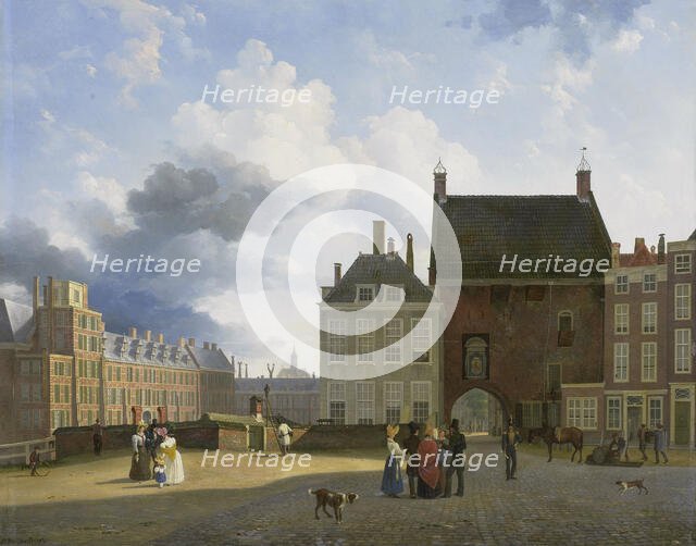 The Gevangenpoort and the Plaats, The Hague, 1825-1860. Creator: Pieter Daniel van der Burgh.