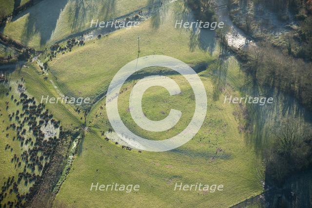 Earthwork remains of a ringwork castle, Aston Cantlow, Warwickshire, 2014. Creator: Historic England Staff Photographer.