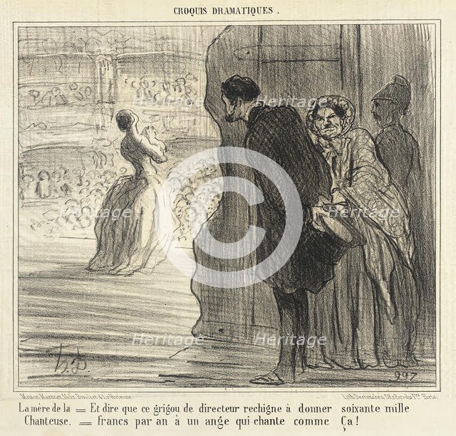 La mère de la chanteuse, 1856. Creator: Honore Daumier.