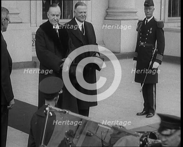 Former President Calvin Coolidge and President Herbert C Hoover at the Inauguration of..., 1929. Creator: British Pathe Ltd.