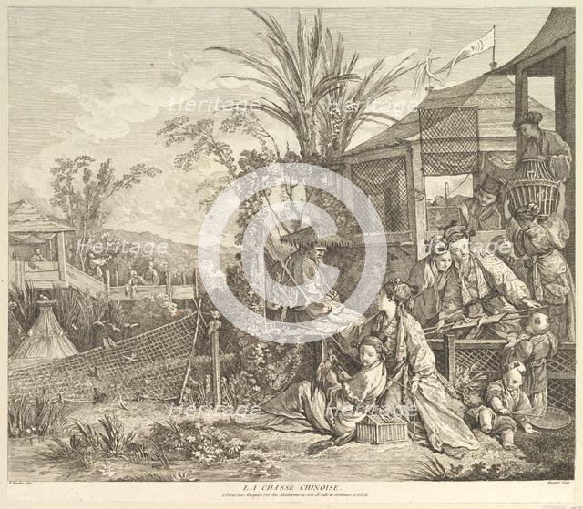 La Chasse Chinoise (The Chinese Hunt), from Chinoiseries, after 1743. Creator: Jacques Gabriel Huquier.