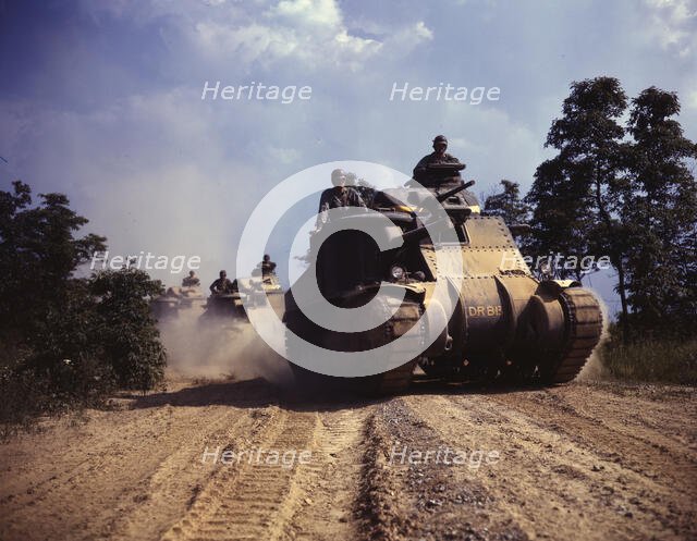 M-3 tanks in action, Ft. Knox, Ky., 1942. Creator: Alfred T Palmer.