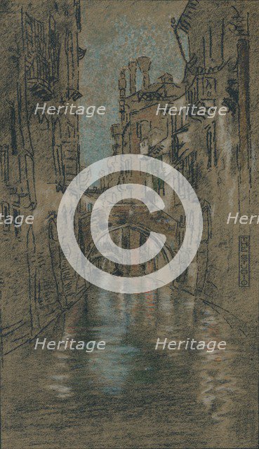 'A Venetian Canal', c1880. Artist: James Abbott McNeill Whistler.