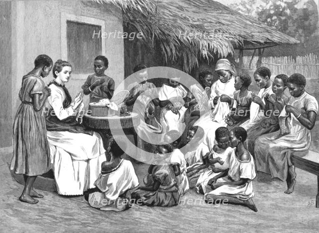 ''Mission work in Africa - Mrs. Shaw's Sewing Class', 1890. Creator: Unknown.