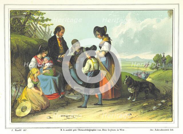 Roadside picnic, 1840. Creator: J. Ranstl.