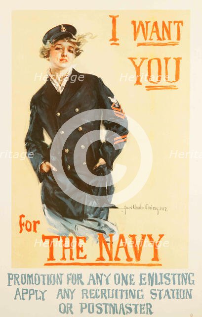 I Want You for the Navy, 1917. Creator: Christy; Howard Chandler (1872-1952).