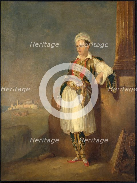 Portrait of the poet Lord George Noel Byron (1788-1824), 1830. Artist: Anonymous  