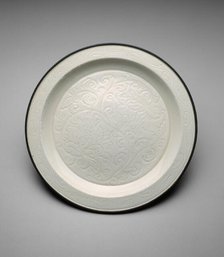 Shallow Dish with Peony Sprays, Northern Song dynasty, (960-1127), 11th century. Creator: Unknown.