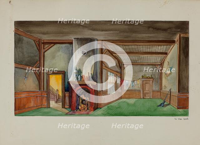 Backdrop for Puppet Show, c. 1937. Creator: Vera Van Voris.