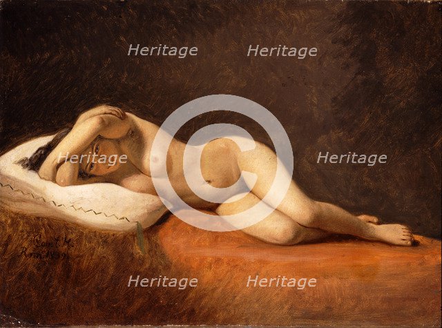 Resting Model, 1839. Artist: Hansen, Constantin (1804-1880)