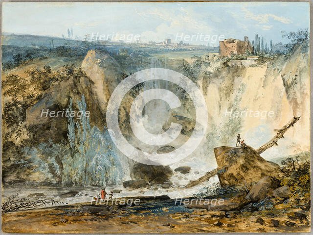 Waterfall, 1788. Creator: Louis Gabriel Moreau.