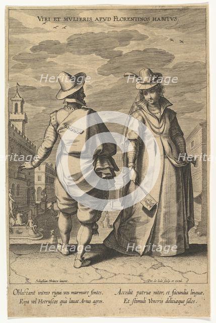 Viri et Mulieris apud Florentinos Habitus, from Fashions of Different Nations.n.d. Creator: Pieter de Jode I.