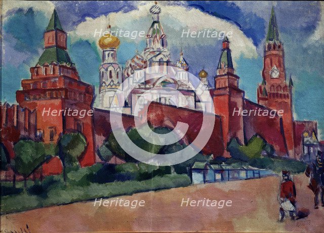 The Red Square in Moscow, 1910s. Artist: Baranov-Rossiné, Vladimir Davidovich (1888-1942)