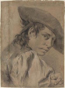 A Young Man in a Broad Hat, c. 1745. Creator: Giovanni Battista Piazzetta.