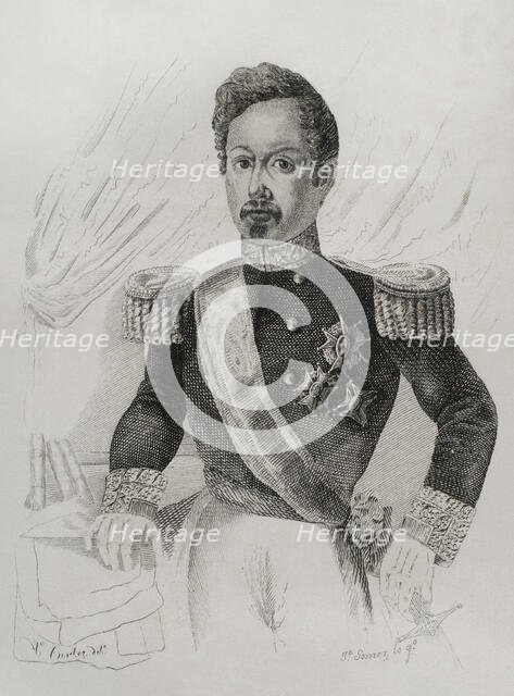 Portrait of Ramón María Narváez (1799-1868), 1st Duke of Valencia, 1845.  Creator: Jose Gomez.