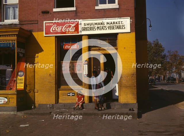 Shulman's market, on N at Union Street S.W., Washington, D.C., between 1941 and 1942. Creator: Louise Rosskam.