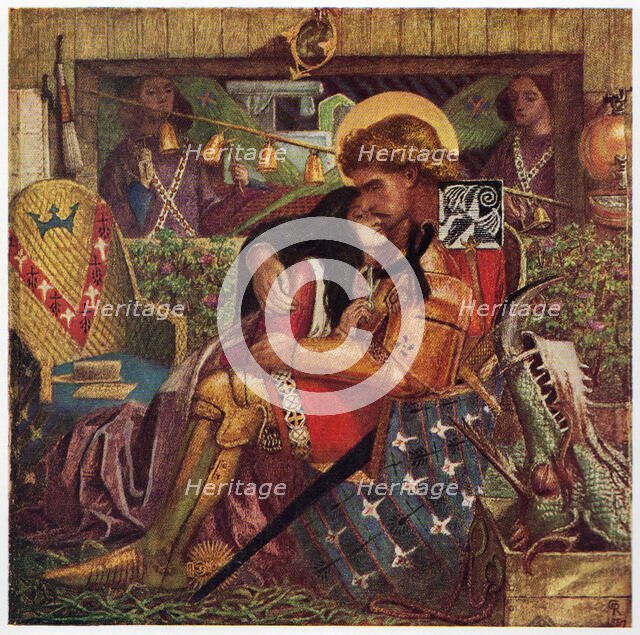 The Wedding of St George and the Princess Sabra, 1857.  Creator: Dante Gabriel Rossetti.