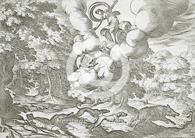 The Death of Adonis, 16th century. Creator: Antonio Tempesta.